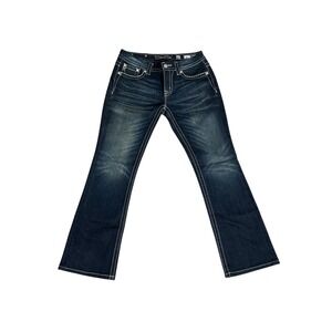 Miss Me Jeans Women Size 30 Bootcut Dark Wash Embellished Pockets